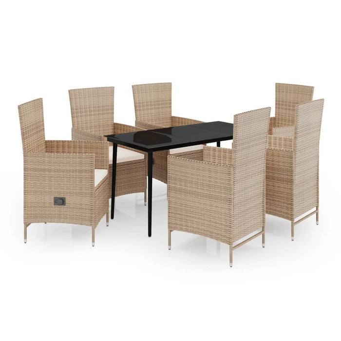 Set de mobilier pentru grădină cu perne, 7 piese, bej WALTI