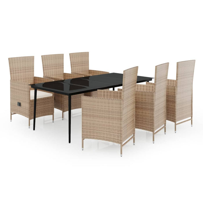 Set de mobilier pentru grădină cu perne, 7 piese, bej - WALTI WALTI