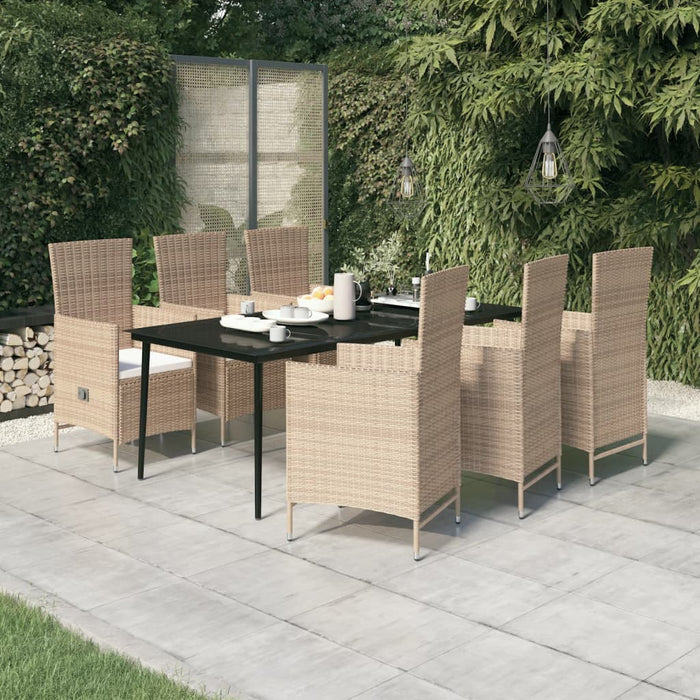 Set de mobilier pentru grădină cu perne, 7 piese, bej - WALTI WALTI