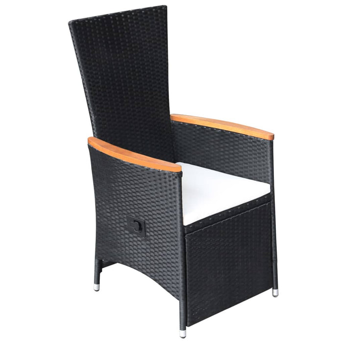 Set mobilier de grădină cu perne, 9 piese, negru WALTI