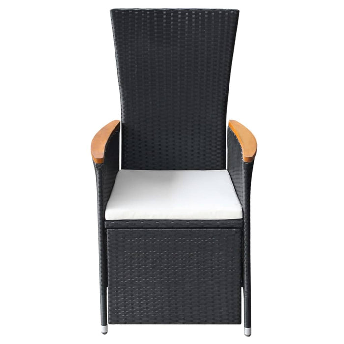 Set mobilier de grădină cu perne, 9 piese, negru WALTI