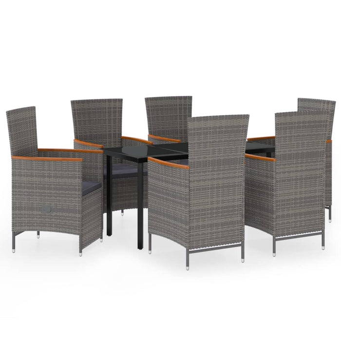 Set de mobilier pentru grădină, cu perne, 7 piese, gri - WALTI WALTI