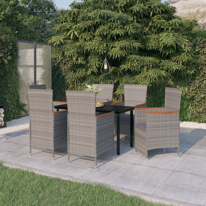 Set de mobilier pentru grădină, cu perne, 7 piese, gri - WALTI WALTI