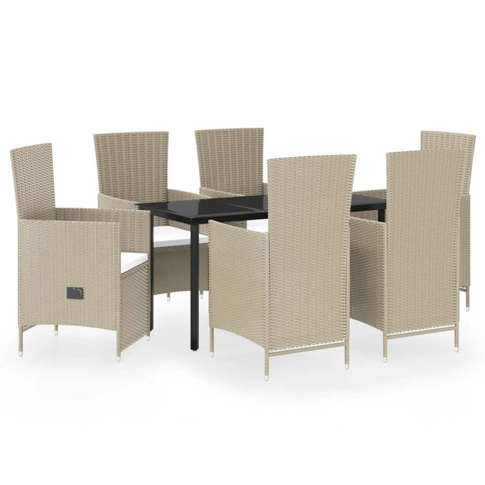 Set de mobilier pentru grădină, cu perne, 7 piese, bej WALTI