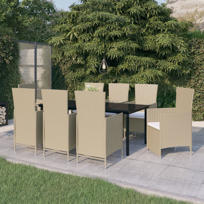 Set mobilier pentru grădină cu perne, 9 piese, bej - WALTI WALTI