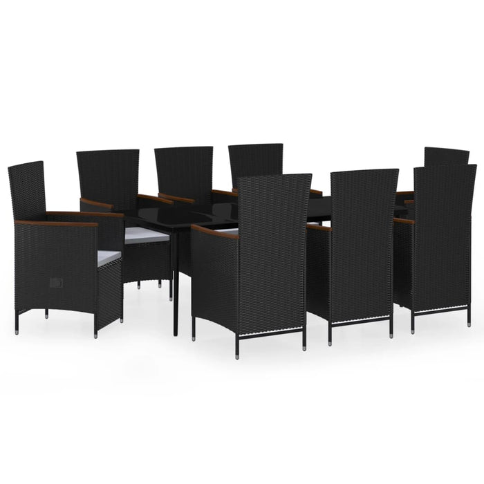 Set mobilier de grădină cu perne, 9 piese, negru - WALTI WALTI