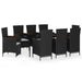 Set mobilier de grădină cu perne, 9 piese, negru - WALTI WALTI