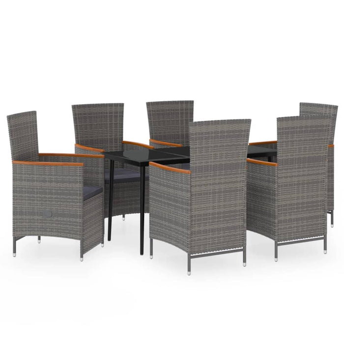 Set de mobilier pentru grădină, cu perne, 7 piese, gri - WALTI WALTI