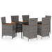 Set de mobilier pentru grădină, cu perne, 7 piese, gri - WALTI WALTI