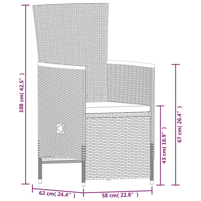 Set de mobilier pentru grădină, cu perne, 7 piese, gri - WALTI WALTI
