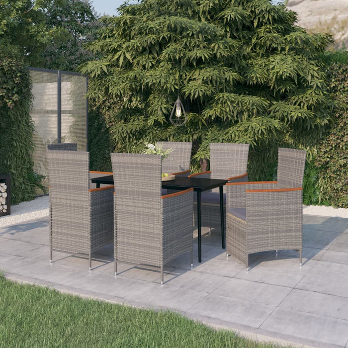 Set de mobilier pentru grădină, cu perne, 7 piese, gri - WALTI WALTI