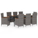 Set de mobilier pentru grădină, cu perne, 9 piese, gri - WALTI WALTI