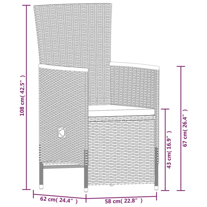 Set de mobilier pentru grădină, cu perne, 9 piese, gri - WALTI WALTI