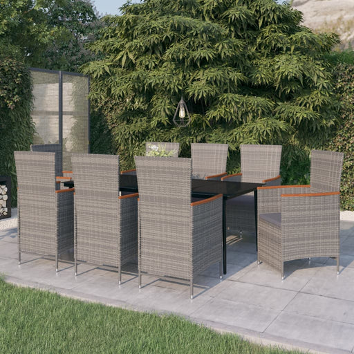 Set de mobilier pentru grădină, cu perne, 9 piese, gri - WALTI WALTI