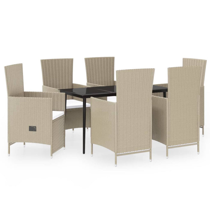 Set de mobilier pentru grădină, cu perne, 7 piese, bej WALTI