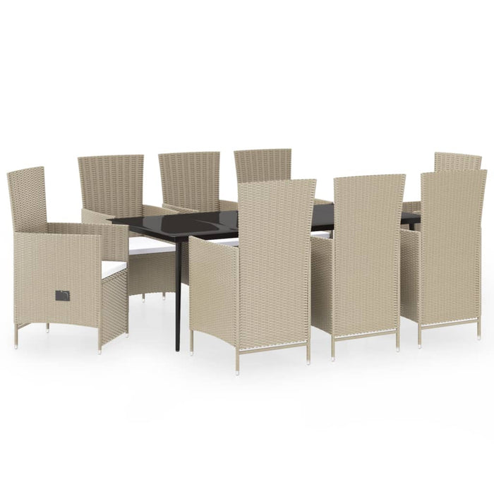 Set de mobilier pentru grădină, cu perne, 9 piese, bej WALTI