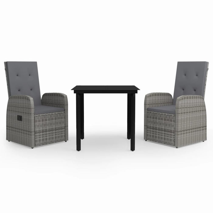 Set de mobilier pentru grădină, cu perne, 3 piese, gri - WALTI WALTI