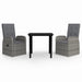 Set de mobilier pentru grădină, cu perne, 3 piese, gri - WALTI WALTI