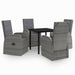 Set mobilier pentru grădină cu perne, 5 piese, gri - WALTI WALTI