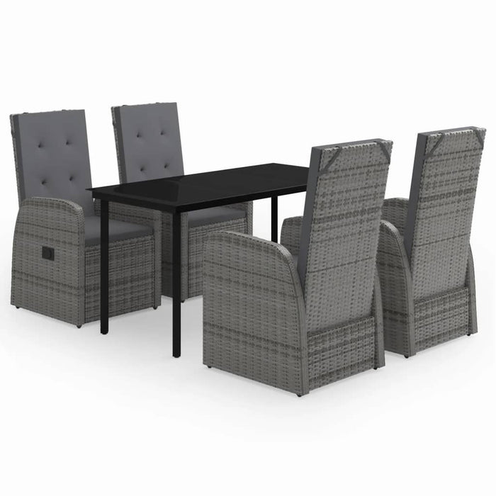 Set de mobilier pentru grădină, cu perne, 5 piese, gri - WALTI WALTI