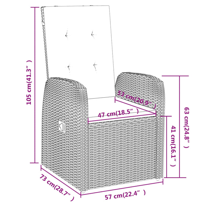 Set de mobilier pentru grădină, cu perne, 5 piese, gri - WALTI WALTI