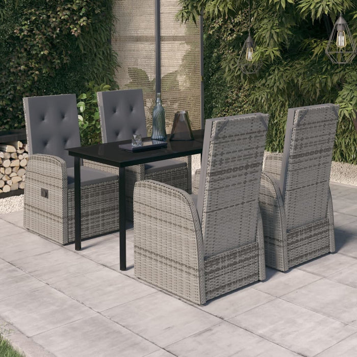 Set de mobilier pentru grădină, cu perne, 5 piese, gri - WALTI WALTI