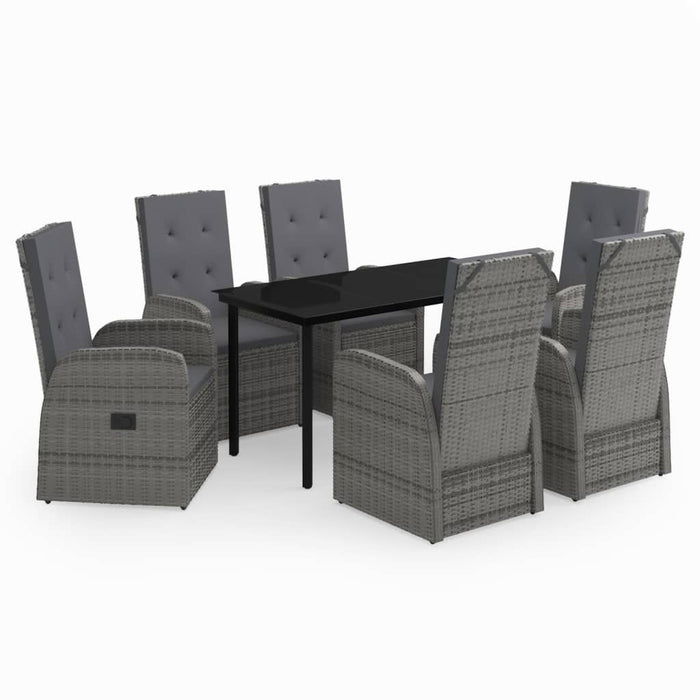 Set de mobilier pentru grădină, cu perne, 7 piese, gri - WALTI WALTI