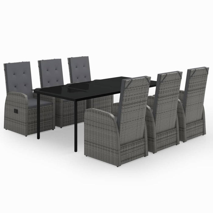 Set de mobilier pentru grădină, cu perne, 7 piese, gri - WALTI WALTI