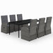 Set de mobilier pentru grădină, cu perne, 7 piese, gri - WALTI WALTI