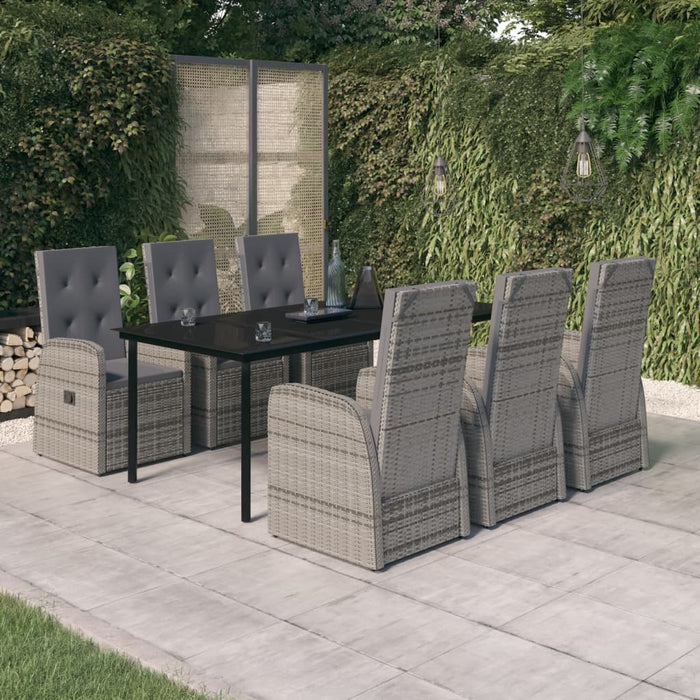 Set de mobilier pentru grădină, cu perne, 7 piese, gri - WALTI WALTI