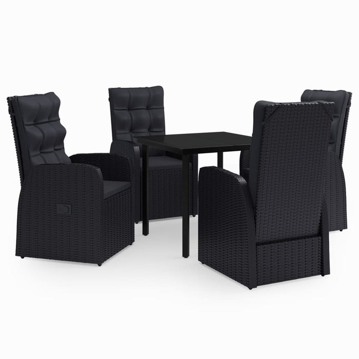 Set masă pentru grădină, 5 piese, cu perne, negru - WALTI WALTI