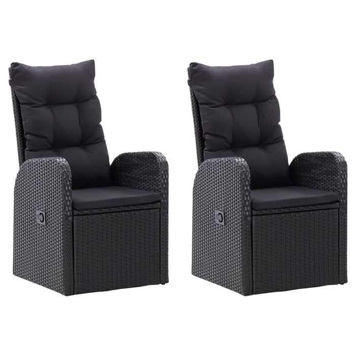 Set masă pentru grădină, 5 piese, cu perne, negru WALTI