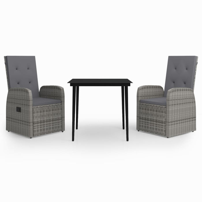 Set de mobilier pentru grădină, cu perne, 3 piese, gri - WALTI WALTI