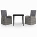 Set de mobilier pentru grădină, cu perne, 3 piese, gri - WALTI WALTI