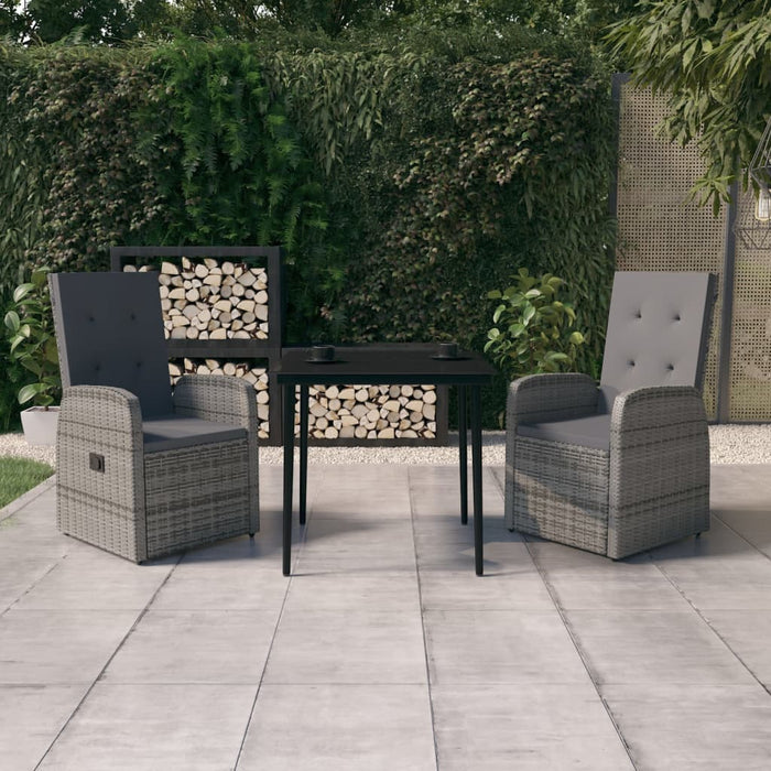 Set de mobilier pentru grădină, cu perne, 3 piese, gri - WALTI WALTI