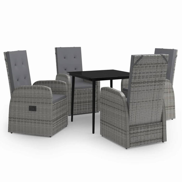 Set de mobilier pentru grădină, cu perne, 5 piese, gri - WALTI WALTI