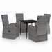 Set de mobilier pentru grădină, cu perne, 5 piese, gri - WALTI WALTI