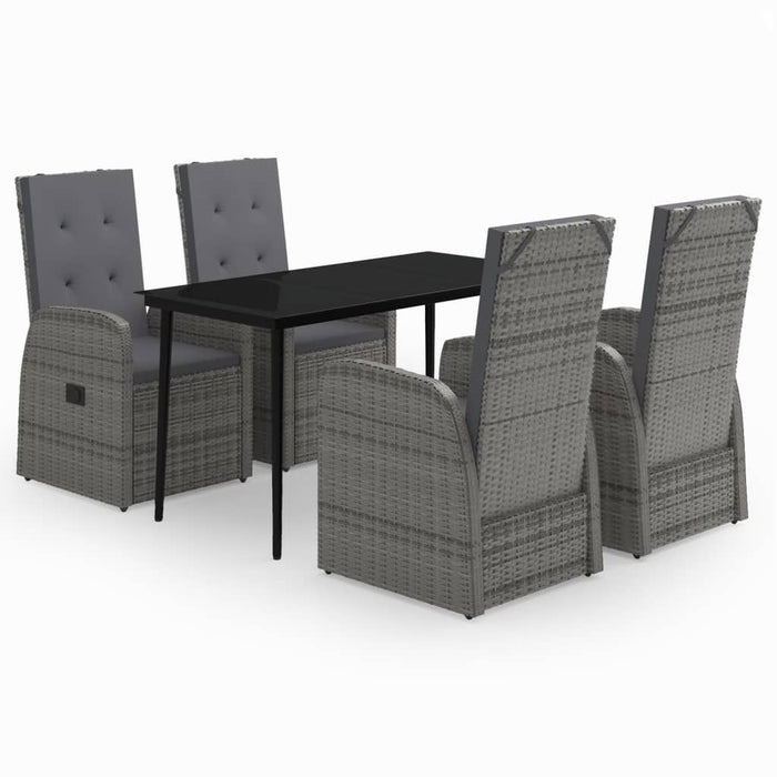 Set de mobilier pentru grădină, cu perne, 5 piese, gri - WALTI WALTI