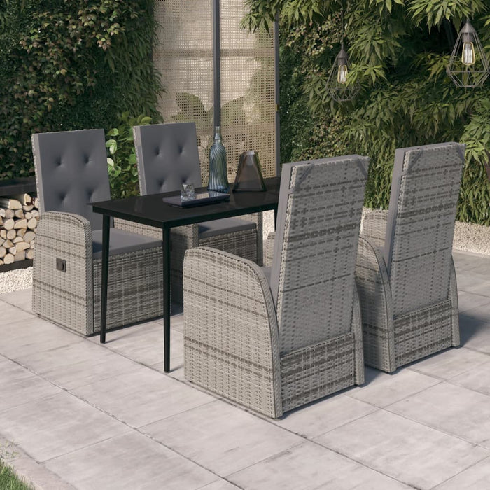 Set de mobilier pentru grădină, cu perne, 5 piese, gri - WALTI WALTI