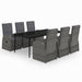 Set de mobilier pentru grădină, cu perne, 7 piese, gri - WALTI WALTI