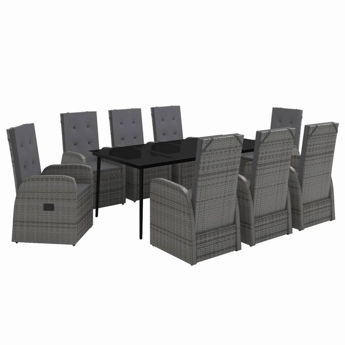 Set mobilier pentru grădină cu perne, 9 piese, gri - WALTI WALTI