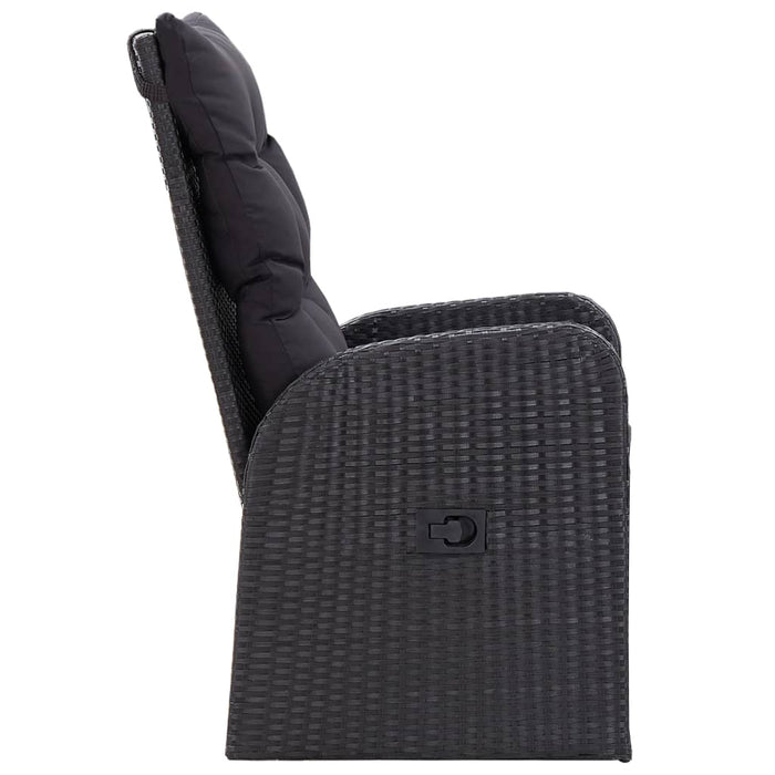 Set de masă pentru grădină, 7 piese, cu perne, negru - WALTI WALTI