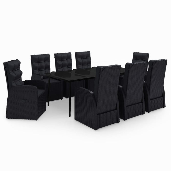 Set mobilier de grădină cu perne, 9 piese, negru - WALTI WALTI