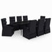 Set mobilier de grădină cu perne, 9 piese, negru - WALTI WALTI