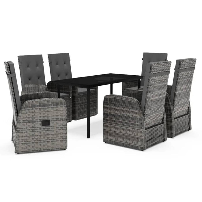 Set de mobilier pentru grădină, cu perne, 7 piese, gri - WALTI WALTI