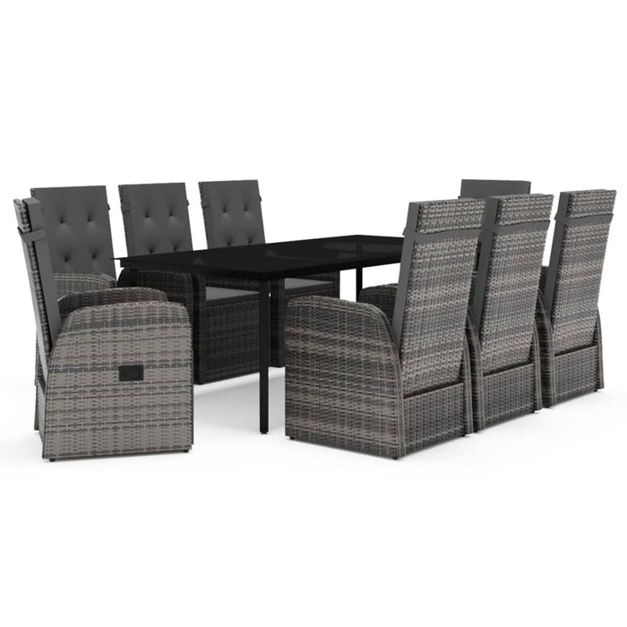 Set mobilier pentru grădină, 9 piese, gri WALTI