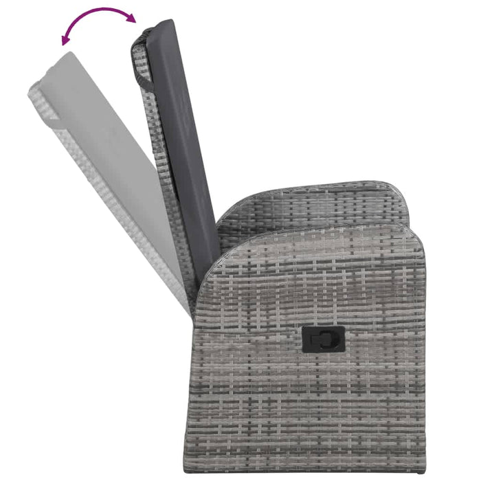 Set mobilier pentru grădină, 9 piese, gri WALTI