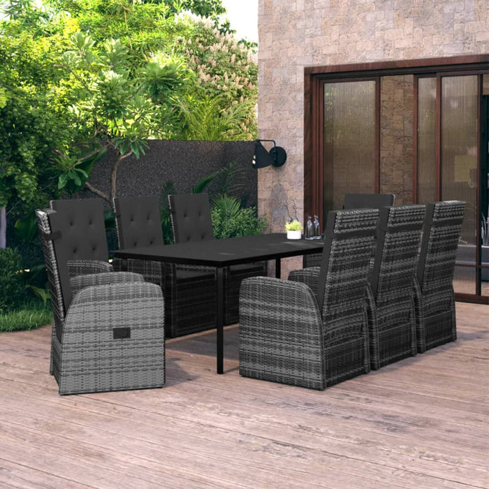 Set mobilier pentru grădină, 9 piese, gri WALTI