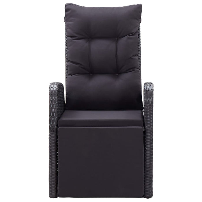 Set de masă pentru grădină, 7 piese, cu perne, negru WALTI