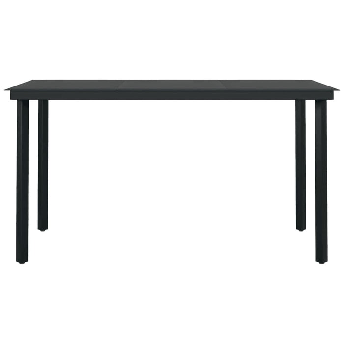 Set de masă pentru grădină, 7 piese, cu perne, negru WALTI